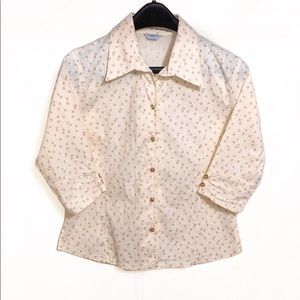 <NWOT>Yellow Patterned Button Up Shirt